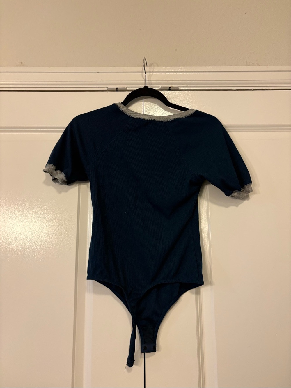 Free People Navy Bodysuit with Gray Trim - Picture 5 of 6
